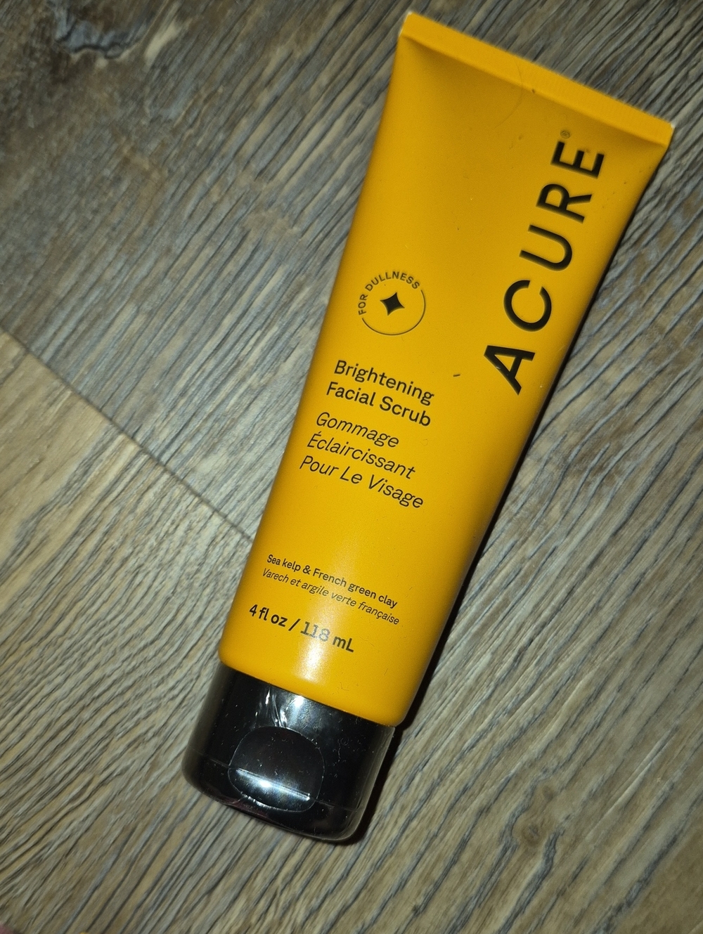 Acure Brightening Facial Scrub — Yellow Exfoliating Cleanser